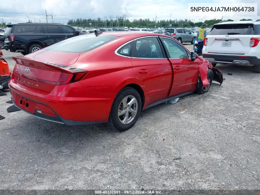 5NPEG4JA7MH064738 2021 Hyundai Sonata Se