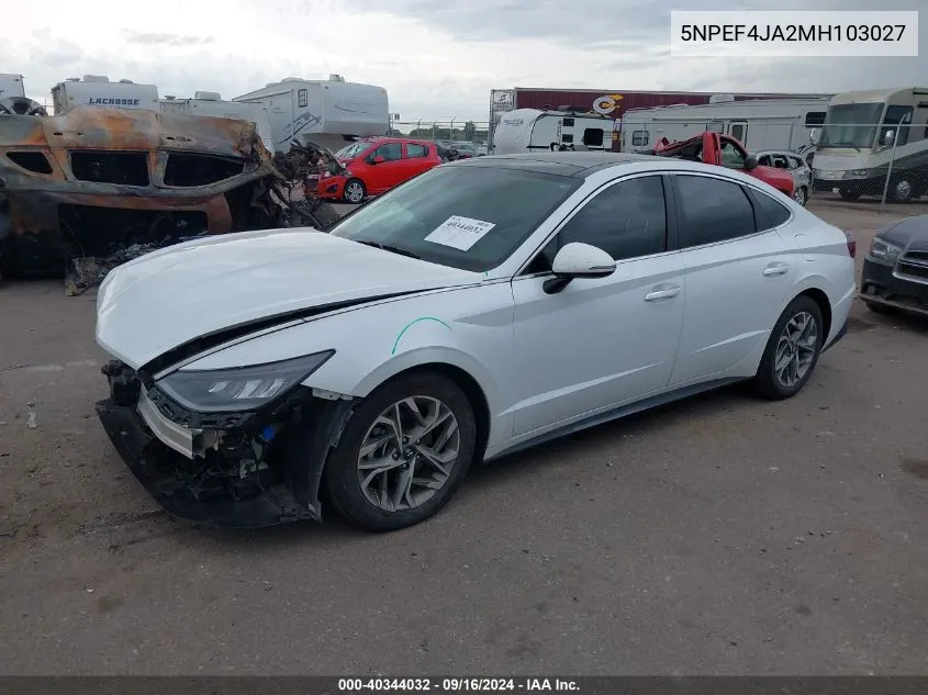 5NPEF4JA2MH103027 2021 Hyundai Sonata Sel