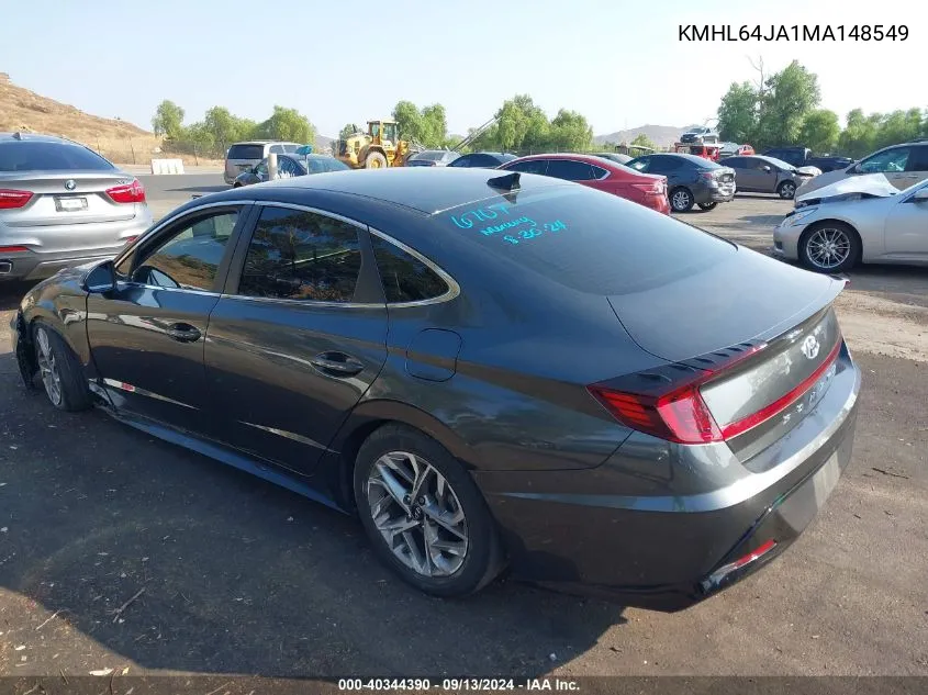 2021 Hyundai Sonata Sel VIN: KMHL64JA1MA148549 Lot: 40344390