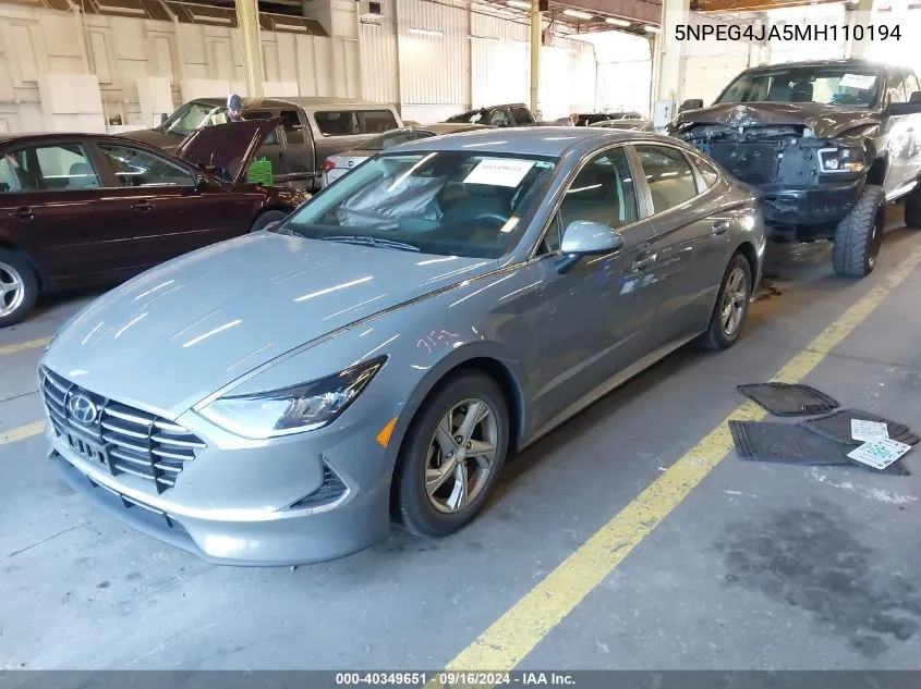 5NPEG4JA5MH110194 2021 Hyundai Sonata Se