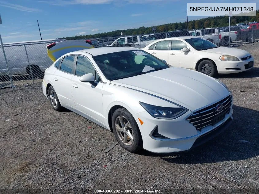 2021 Hyundai Sonata Se VIN: 5NPEG4JA7MH071348 Lot: 40366202