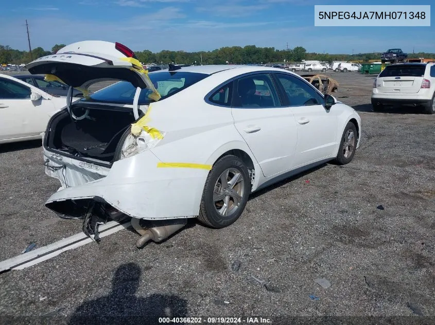 2021 Hyundai Sonata Se VIN: 5NPEG4JA7MH071348 Lot: 40366202