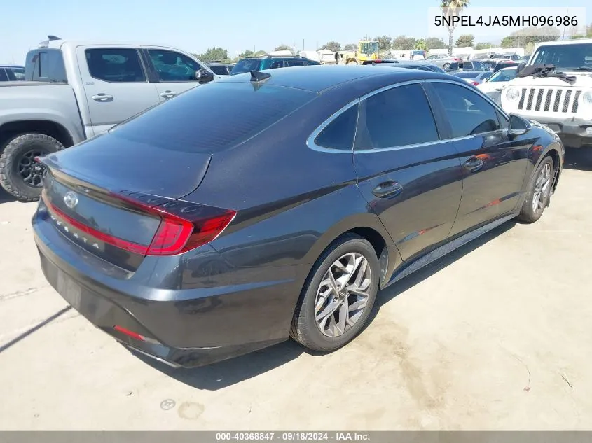 2021 Hyundai Sonata Sel VIN: 5NPEL4JA5MH096986 Lot: 40368847