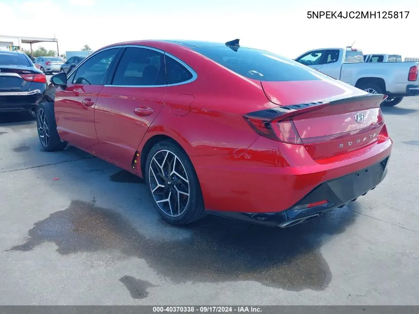 2021 Hyundai Sonata N Line VIN: 5NPEK4JC2MH125817 Lot: 40370338