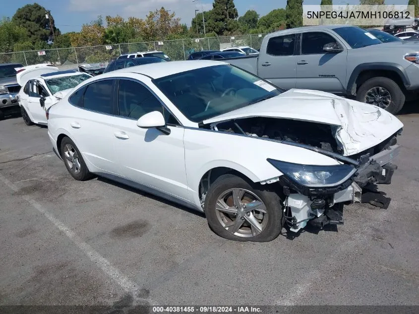 2021 Hyundai Sonata Se VIN: 5NPEG4JA7MH106812 Lot: 40381455