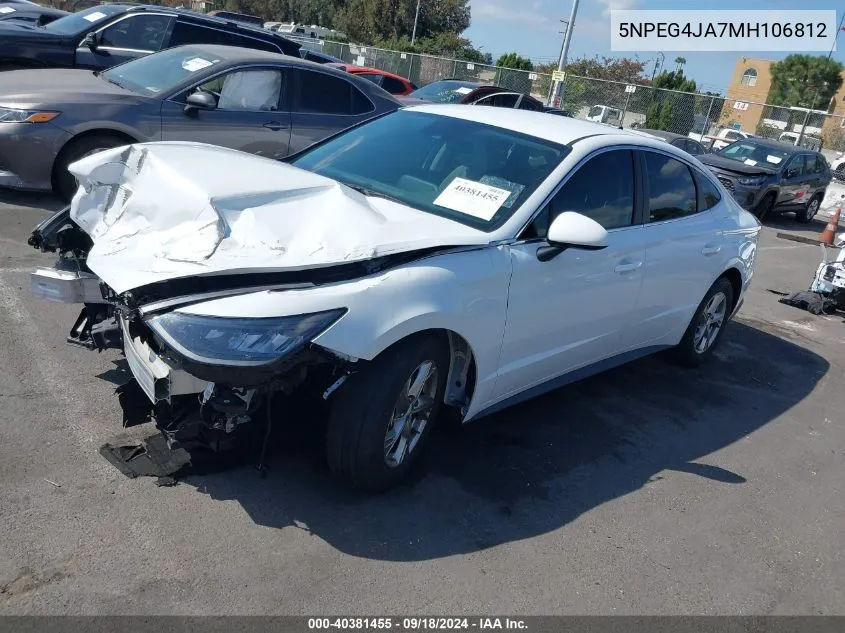 2021 Hyundai Sonata Se VIN: 5NPEG4JA7MH106812 Lot: 40381455