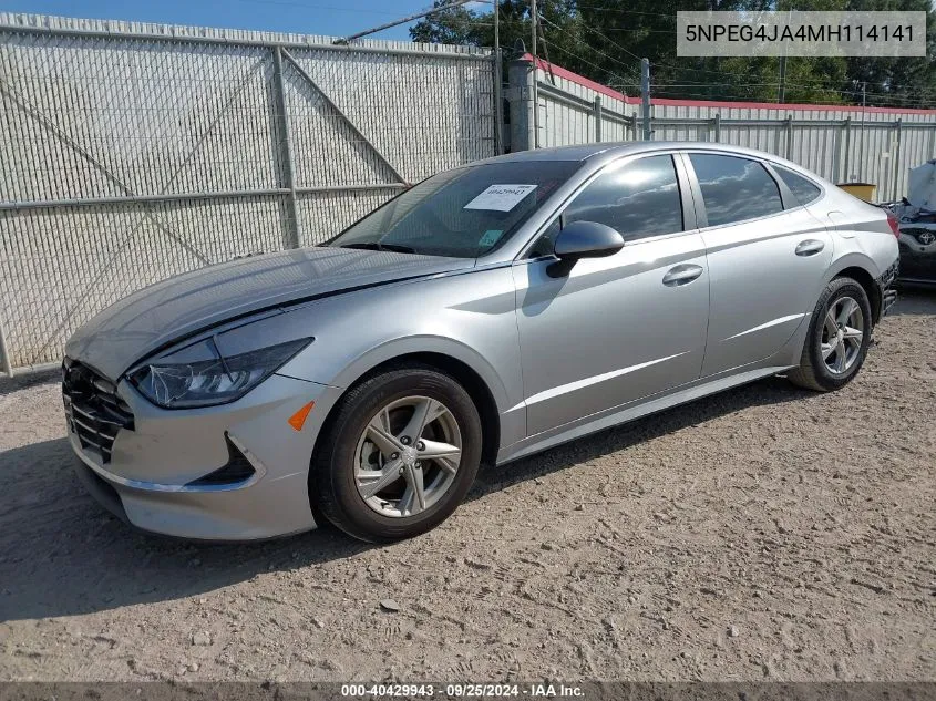 2021 Hyundai Sonata Se VIN: 5NPEG4JA4MH114141 Lot: 40429943