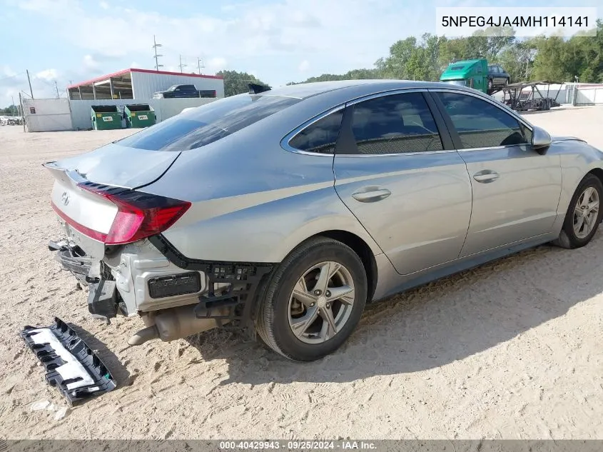 2021 Hyundai Sonata Se VIN: 5NPEG4JA4MH114141 Lot: 40429943