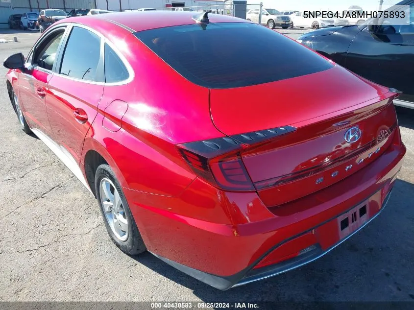 5NPEG4JA8MH075893 2021 Hyundai Sonata Se