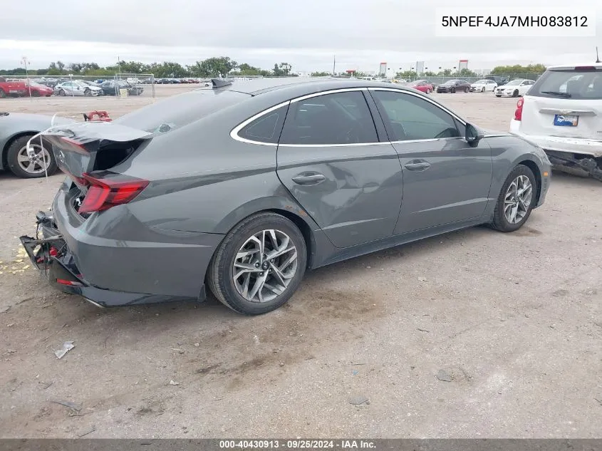 5NPEF4JA7MH083812 2021 Hyundai Sonata Sel