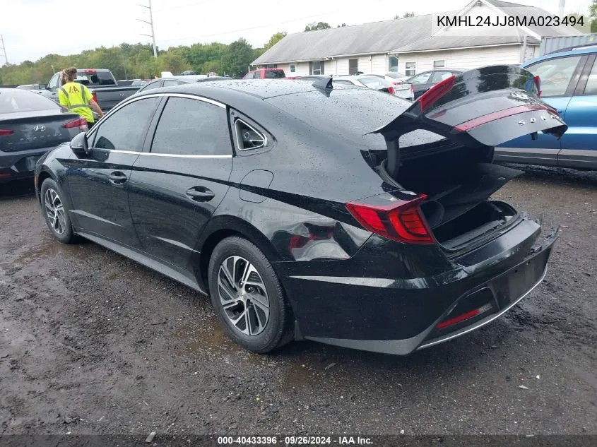 2021 Hyundai Sonata Blue VIN: KMHL24JJ8MA023494 Lot: 40433396