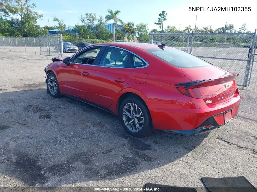 2021 Hyundai Sonata Sel VIN: 5NPEL4JA2MH102355 Lot: 40469462