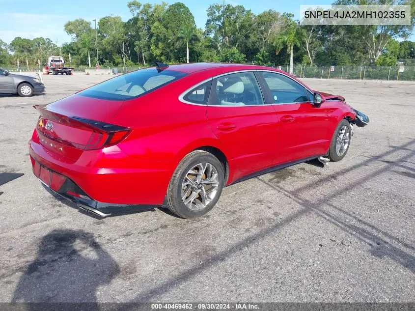 2021 Hyundai Sonata Sel VIN: 5NPEL4JA2MH102355 Lot: 40469462