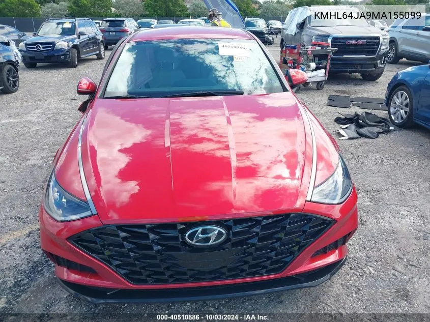 2021 Hyundai Sonata Sel VIN: KMHL64JA9MA155099 Lot: 40510886