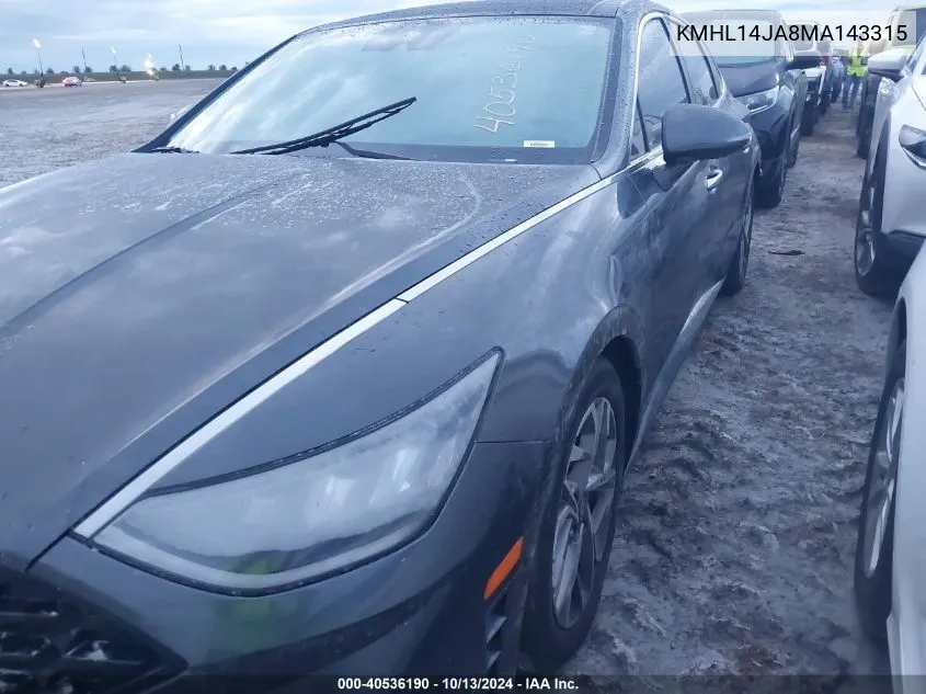 2021 Hyundai Sonata Sel VIN: KMHL14JA8MA143315 Lot: 40536190