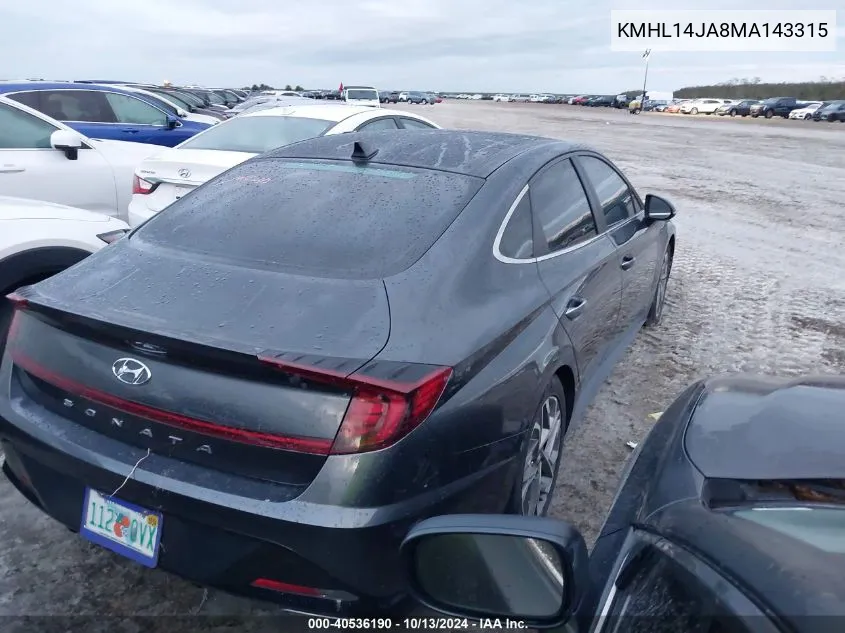 KMHL14JA8MA143315 2021 Hyundai Sonata Sel