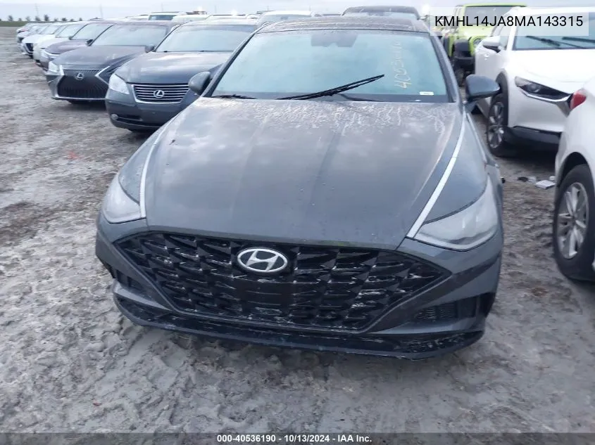 2021 Hyundai Sonata Sel VIN: KMHL14JA8MA143315 Lot: 40536190