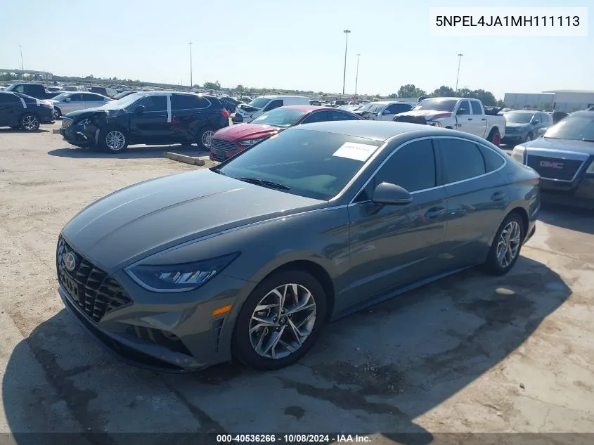 2021 Hyundai Sonata Sel VIN: 5NPEL4JA1MH111113 Lot: 40536266