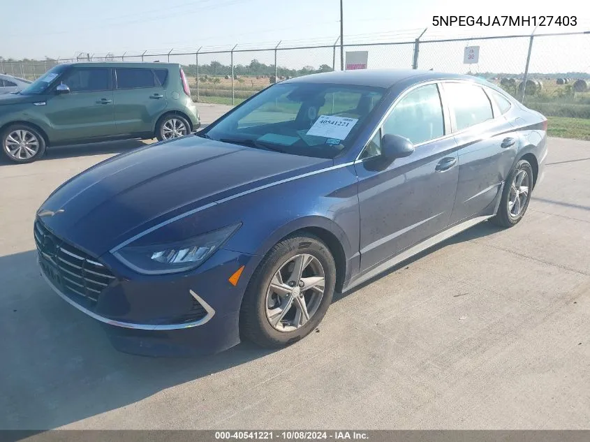 2021 Hyundai Sonata Se VIN: 5NPEG4JA7MH127403 Lot: 40541221