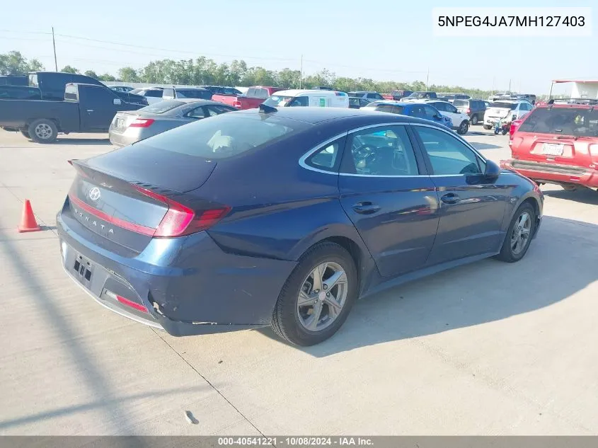 2021 Hyundai Sonata Se VIN: 5NPEG4JA7MH127403 Lot: 40541221