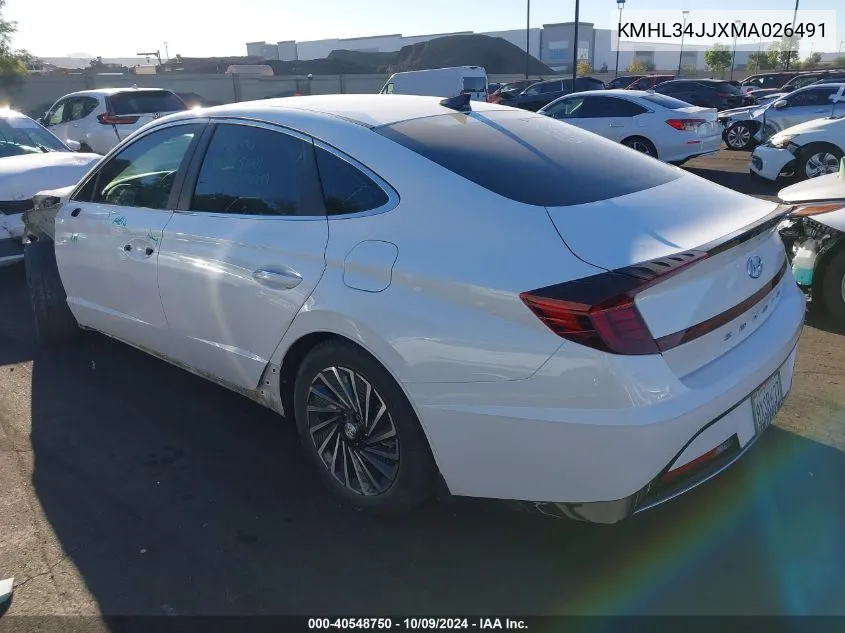 2021 Hyundai Sonata Sel VIN: KMHL34JJXMA026491 Lot: 40548750