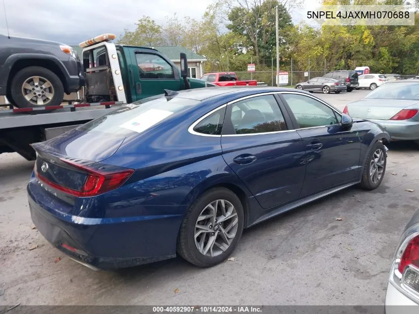 5NPEL4JAXMH070688 2021 Hyundai Sonata Sel