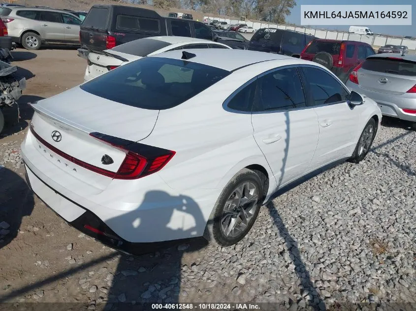 2021 Hyundai Sonata Sel VIN: KMHL64JA5MA164592 Lot: 40612548