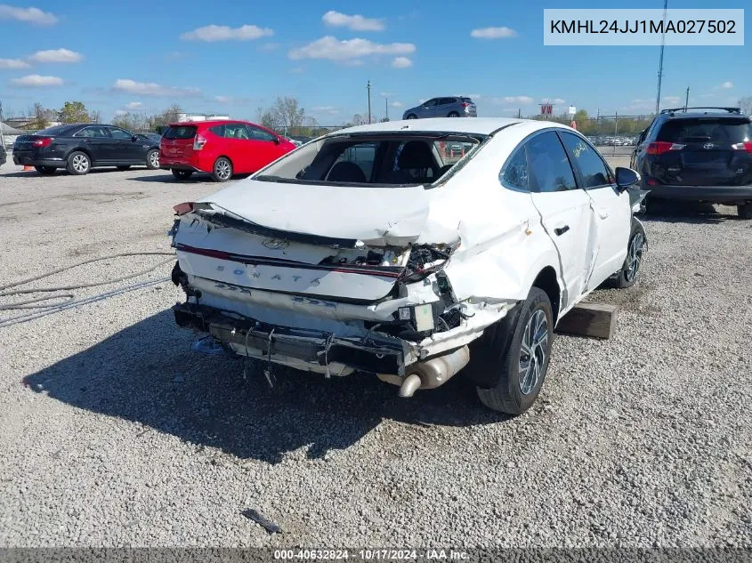 2021 Hyundai Sonata Blue VIN: KMHL24JJ1MA027502 Lot: 40632824