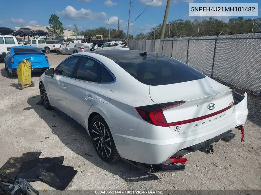 2021 Hyundai Sonata Limited VIN: 5NPEH4J21MH101482 Lot: 40652144