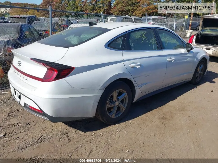 2021 Hyundai Sonata Se VIN: 5NPEG4JA3MH127950 Lot: 40665705