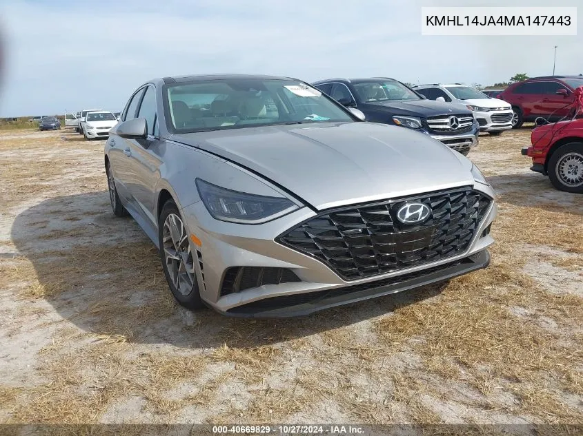 2021 Hyundai Sonata Sel VIN: KMHL14JA4MA147443 Lot: 40669829