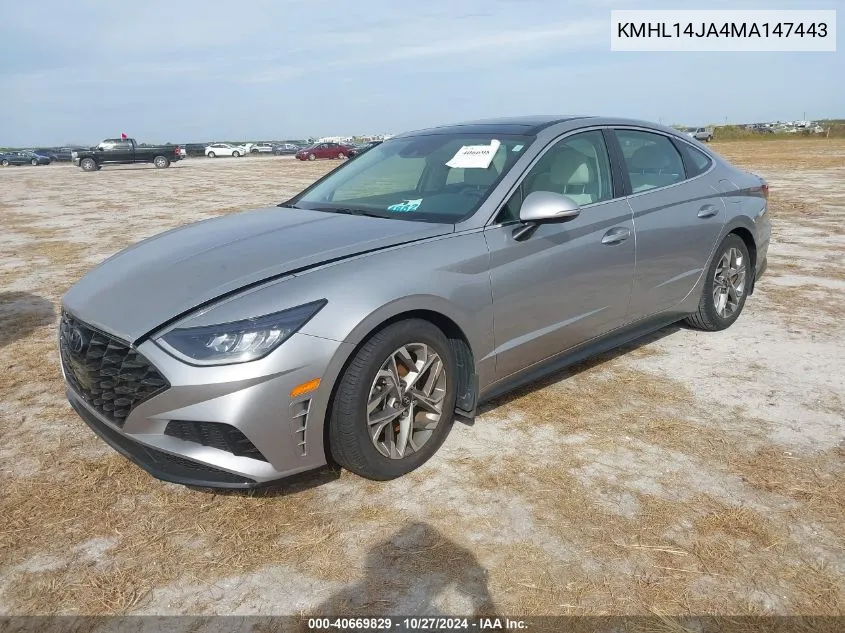 2021 Hyundai Sonata Sel VIN: KMHL14JA4MA147443 Lot: 40669829