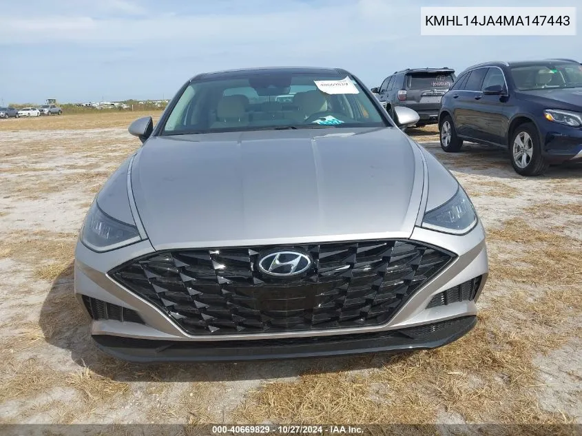 2021 Hyundai Sonata Sel VIN: KMHL14JA4MA147443 Lot: 40669829