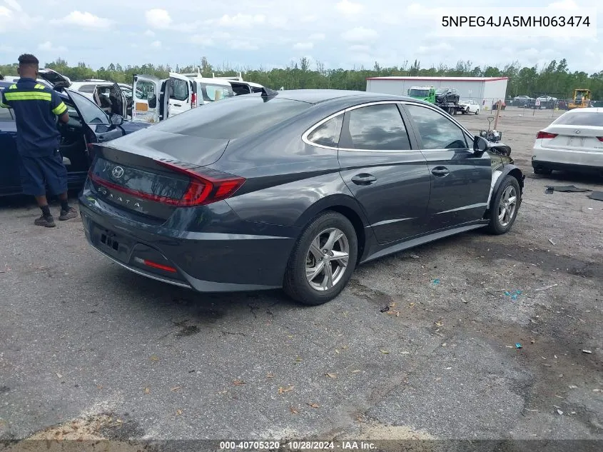 2021 Hyundai Sonata Se VIN: 5NPEG4JA5MH063474 Lot: 40705320