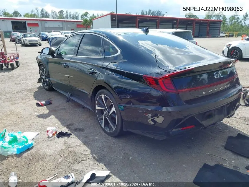 2021 Hyundai Sonata Sel Plus VIN: 5NPEJ4J22MH098063 Lot: 40709601