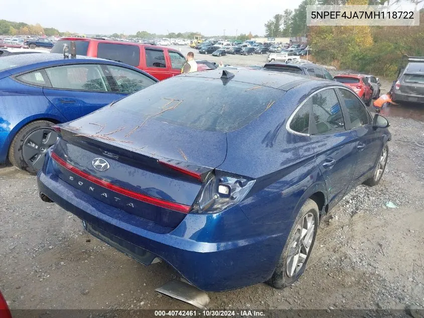 5NPEF4JA7MH118722 2021 Hyundai Sonata Sel