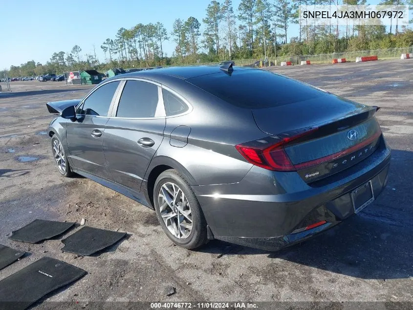 2021 Hyundai Sonata Sel VIN: 5NPEL4JA3MH067972 Lot: 40746772