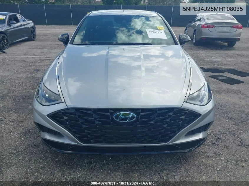 2021 Hyundai Sonata Sel Plus VIN: 5NPEJ4J25MH108035 Lot: 40747831