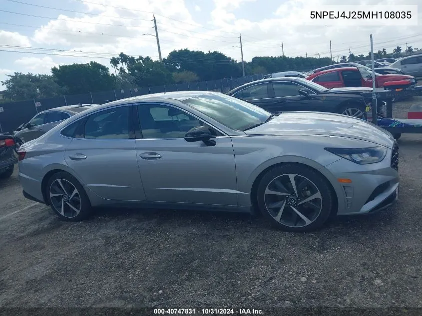 2021 Hyundai Sonata Sel Plus VIN: 5NPEJ4J25MH108035 Lot: 40747831