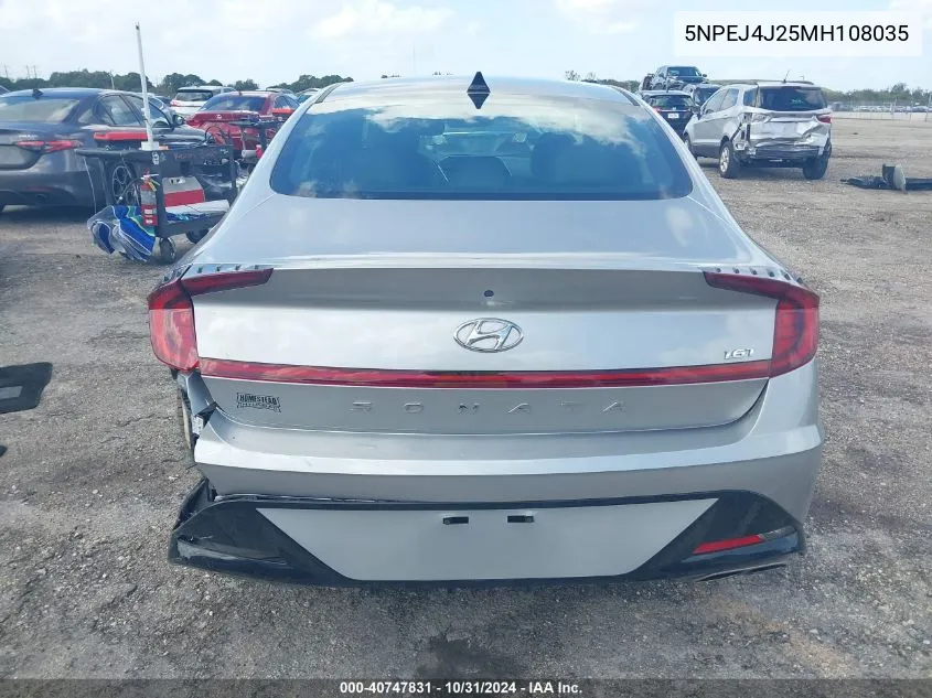 2021 Hyundai Sonata Sel Plus VIN: 5NPEJ4J25MH108035 Lot: 40747831