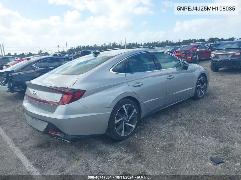 2021 Hyundai Sonata Sel Plus VIN: 5NPEJ4J25MH108035 Lot: 40747831