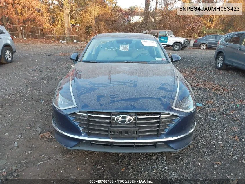 2021 Hyundai Sonata Se VIN: 5NPEG4JA0MH083423 Lot: 40766769