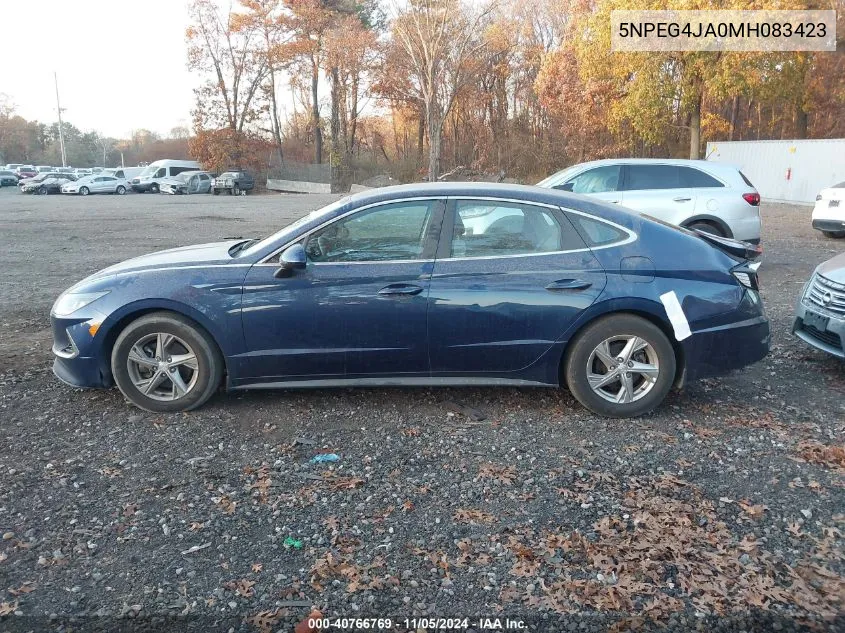 2021 Hyundai Sonata Se VIN: 5NPEG4JA0MH083423 Lot: 40766769