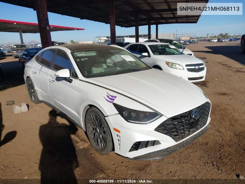 2021 Hyundai Sonata Limited VIN: 5NPEH4J21MH068113 Lot: 40808789