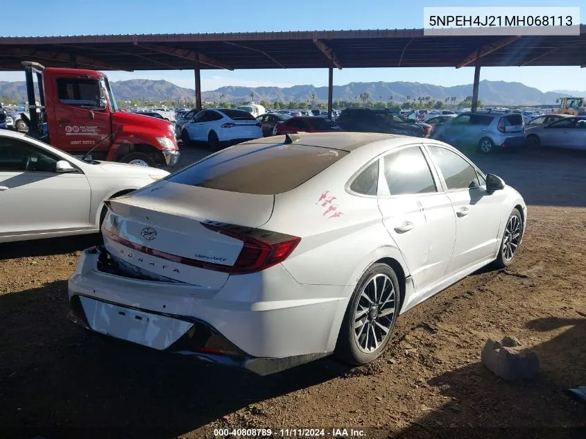 2021 Hyundai Sonata Limited VIN: 5NPEH4J21MH068113 Lot: 40808789