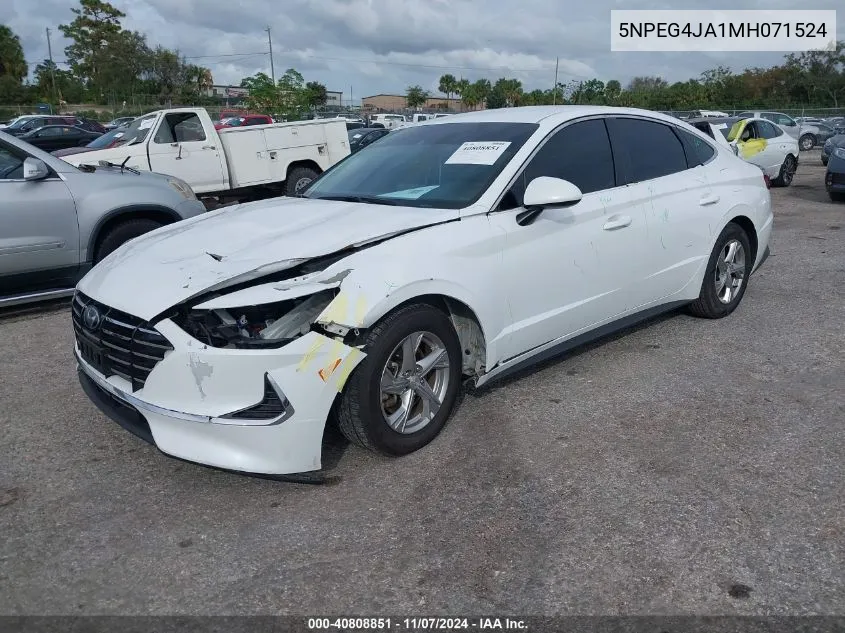 2021 Hyundai Sonata Se VIN: 5NPEG4JA1MH071524 Lot: 40808851