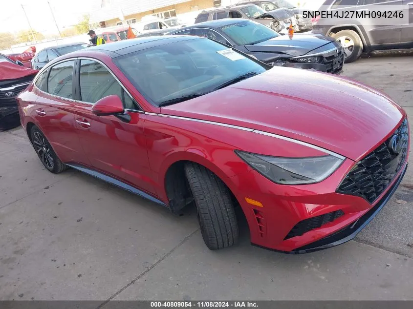 2021 Hyundai Sonata Limited VIN: 5NPEH4J27MH094246 Lot: 40809054