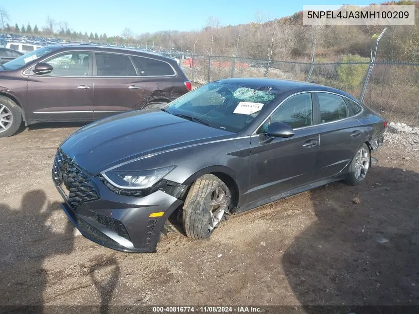 2021 Hyundai Sonata Sel VIN: 5NPEL4JA3MH100209 Lot: 40816774