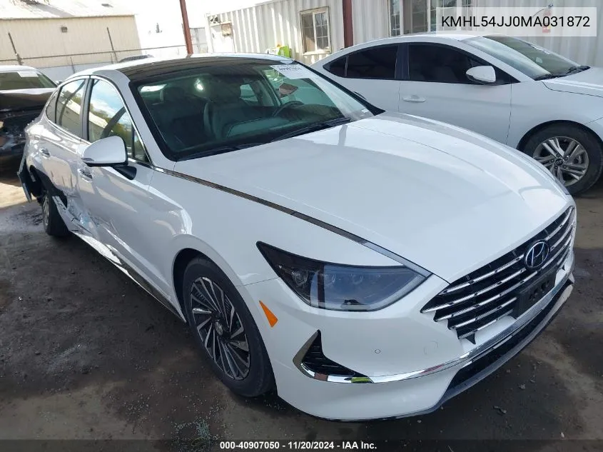 2021 Hyundai Sonata Limited VIN: KMHL54JJ0MA031872 Lot: 40907050