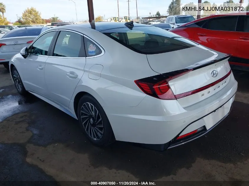 2021 Hyundai Sonata Limited VIN: KMHL54JJ0MA031872 Lot: 40907050